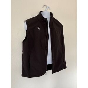 Wyoming Traders Microfiber Vest Large Black Full Zip Ranch Cowboy Soft Shell